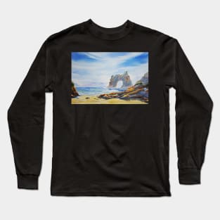 Archway Island, Wharariki Beach, New Zealand Long Sleeve T-Shirt